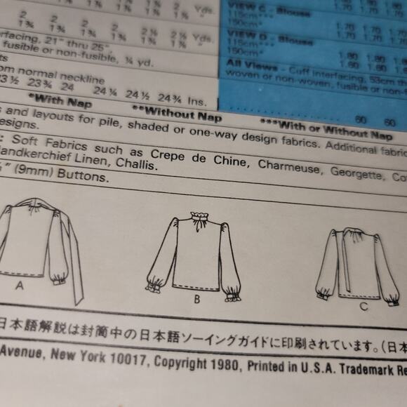 McCall's Sewing Pattern 7198 Pullover Blouse Vintage UNCUT Miss Size 16 Bust 38 - Picture 3 of 4